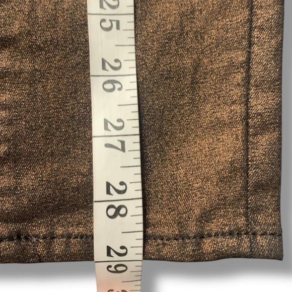 7 For All Mankind Jeans Women's Sz 26 Metallic Y2K Coquette Super Skinny Fit - Picture 9 of 9